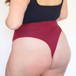 Organic Cotton Cheeky High Leg Knickers - Blood Red