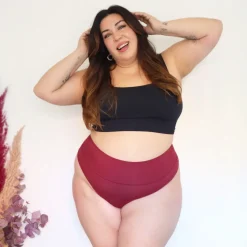Organic Cotton Cheeky High Leg Knickers - Blood Red