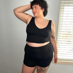 Organic Cotton Femme Boxer Shorts - Black