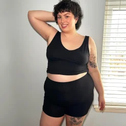 Organic Cotton Femme Boxer Shorts - Black