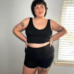 Organic Cotton Femme Boxer Shorts - Black