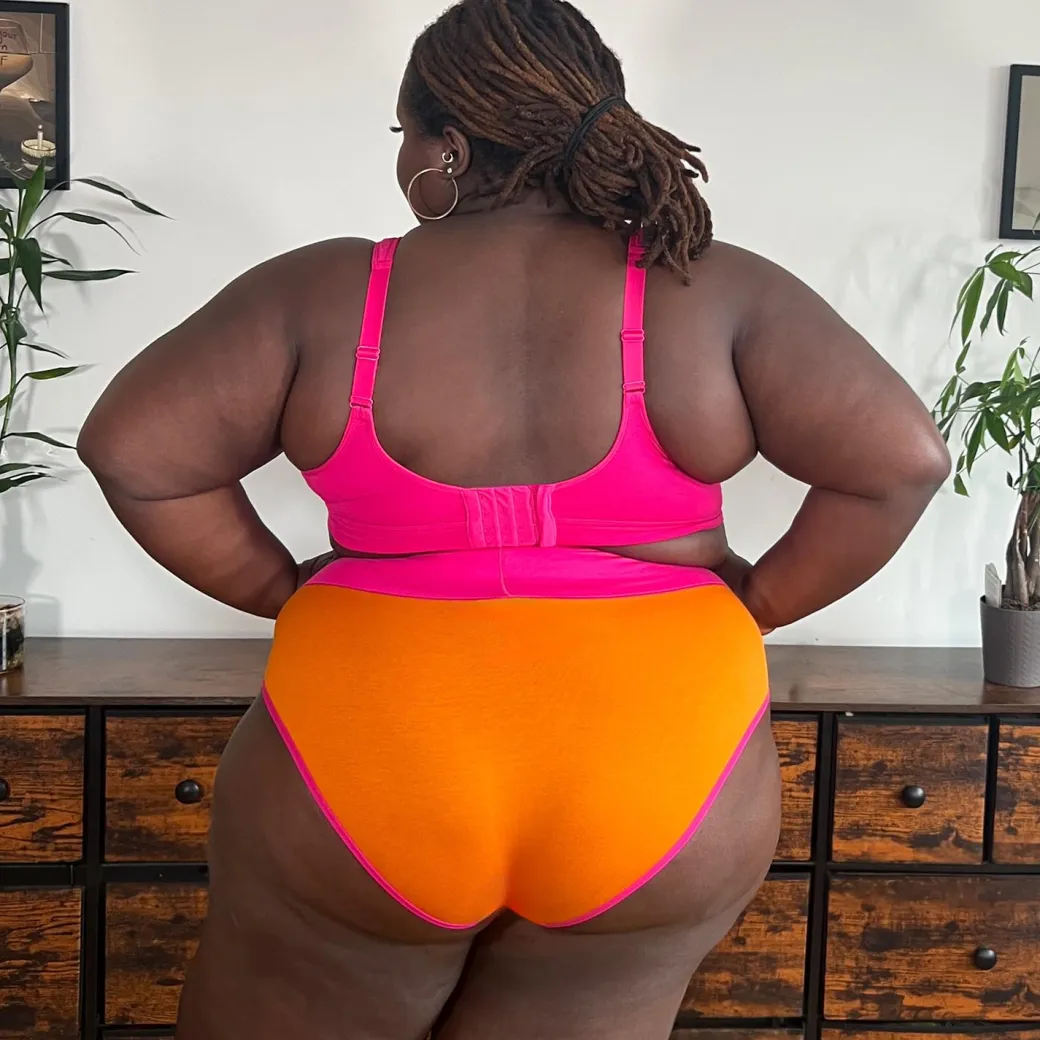 Organic Cotton Full Brief Duo Knickers - Papaya & Barbara