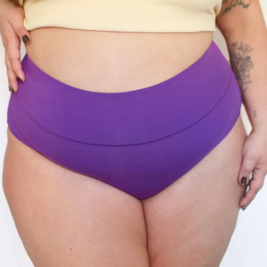 Organic Cotton Full Brief Knickers - Grape Escape