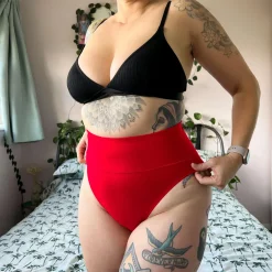 Organic Cotton Super High Leg Knickers - Lobster
