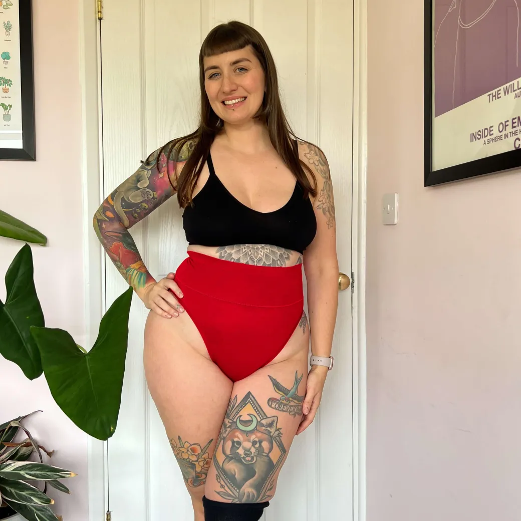 Organic Cotton Super High Leg Knickers - Lobster