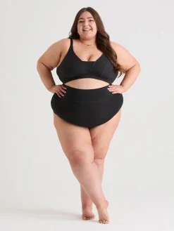 Organic Cotton Super High Waist Knickers - Black