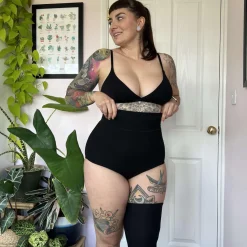 Organic Cotton Super High Waist Knickers - Black