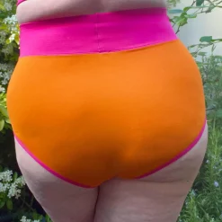 Organic Cotton Super High Waist Duo Knickers - Papaya & Barbara