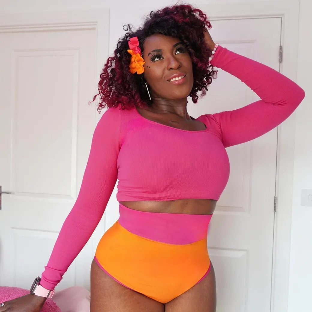 Organic Cotton Super High Waist Duo Knickers - Papaya & Barbara
