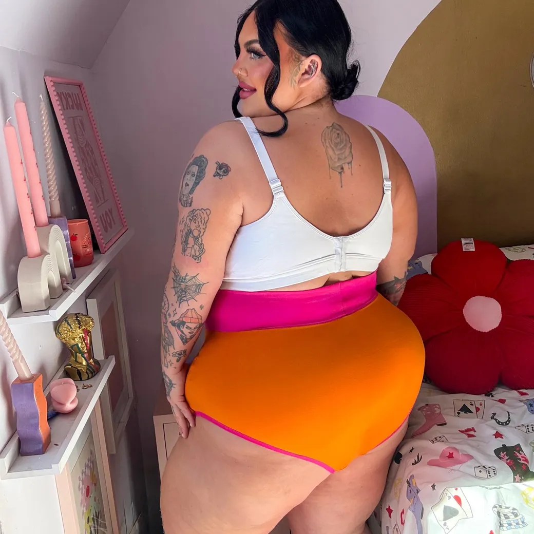 Organic Cotton Super High Waist Duo Knickers - Papaya & Barbara