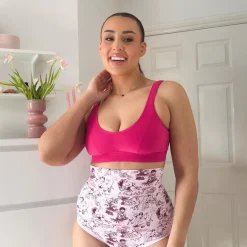 Organic Cotton Super High Waist Knickers - Passion au Jardin - L'Amour Rose