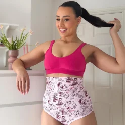 Organic Cotton Super High Waist Knickers - Passion au Jardin - L'Amour Rose