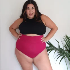 Organic Cotton Super High Waist Knickers - Raspberry Pie