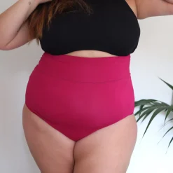 Organic Cotton Super High Waist Knickers - Raspberry Pie