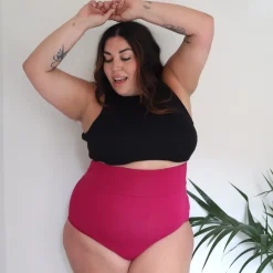 Organic Cotton Super High Waist Knickers - Raspberry Pie
