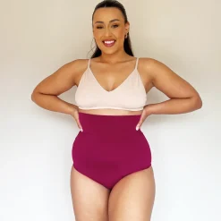 Organic Cotton Super High Waist Knickers - Raspberry Pie