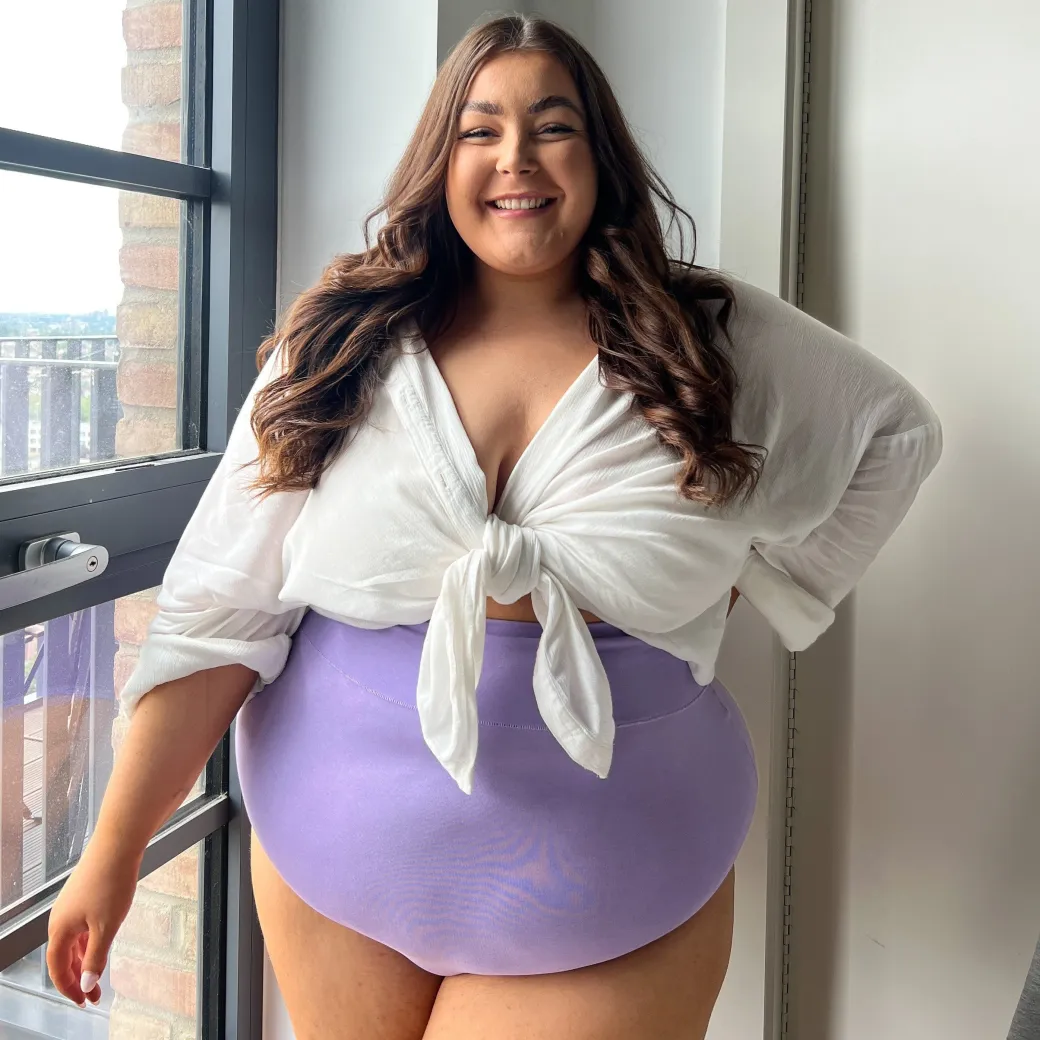 Organic Cotton Super High Waist Knickers - Cassis de Violet