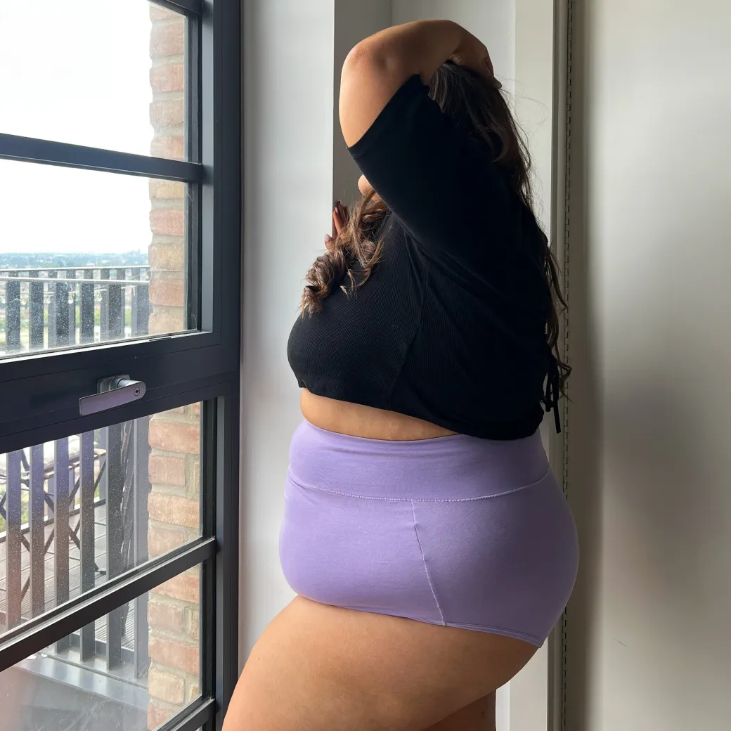 Organic Cotton Super High Waist Knickers - Cassis de Violet