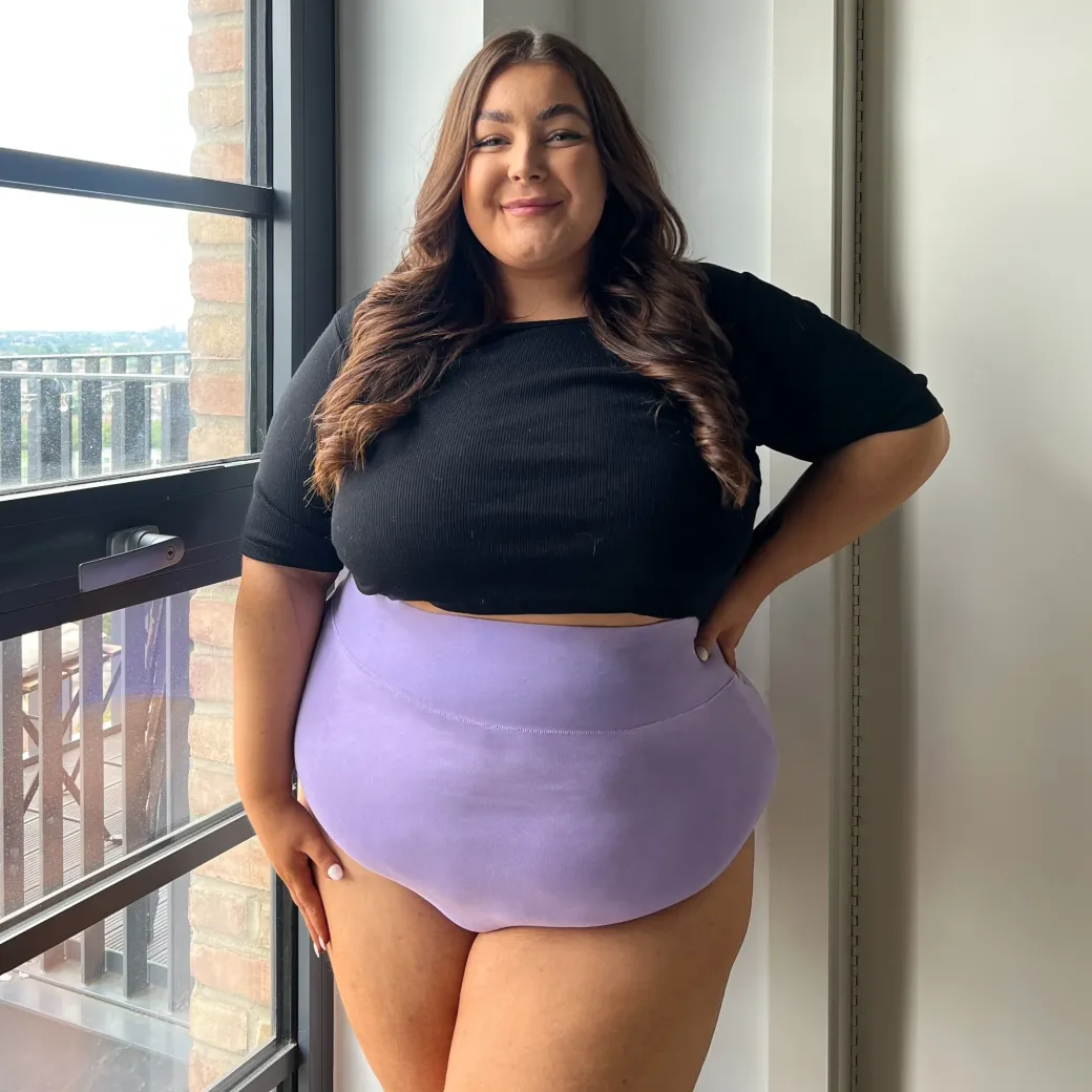 Organic Cotton Super High Waist Knickers - Cassis de Violet