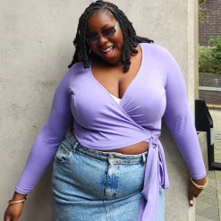 Organic Cotton Wrap Top - Lavender Fields