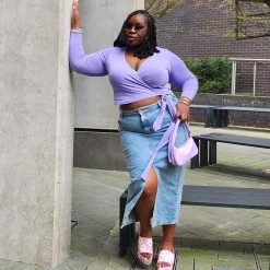 Organic Cotton Wrap Top - Lavender Fields