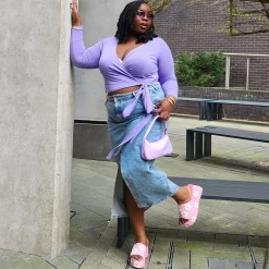 Organic Cotton Wrap Top - Lavender Fields