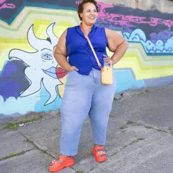 Organic Mom Jeans - Aegean
