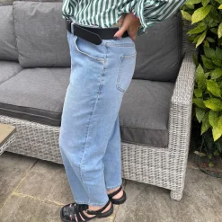 Organic Mom Jeans - Aegean
