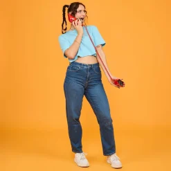 Organic Mom Jeans - Atlantic