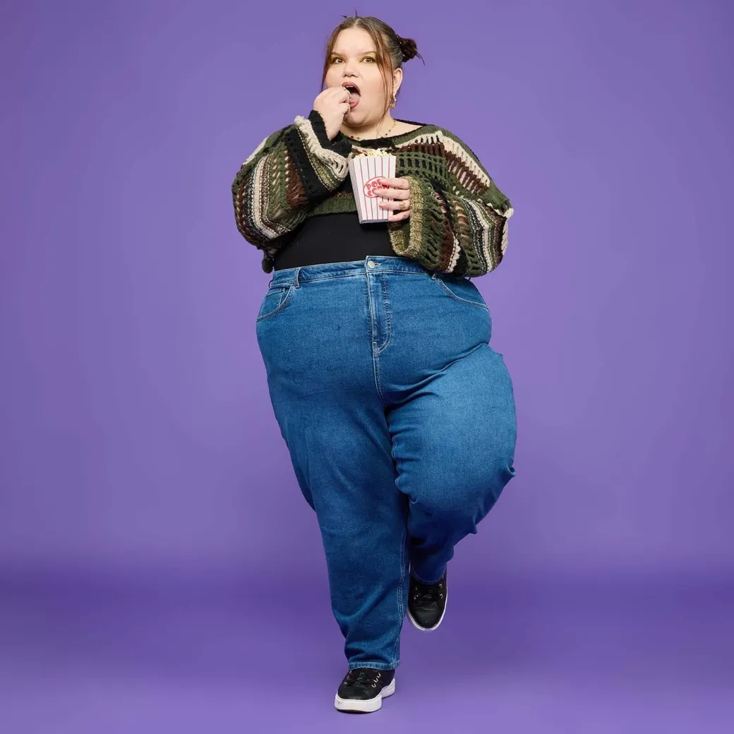 Organic Mom Jeans - Atlantic
