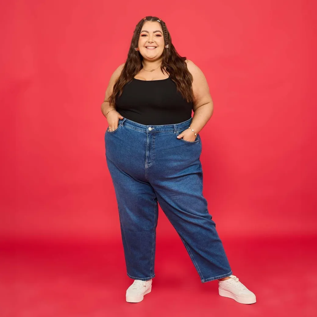 Organic Mom Jeans - Atlantic