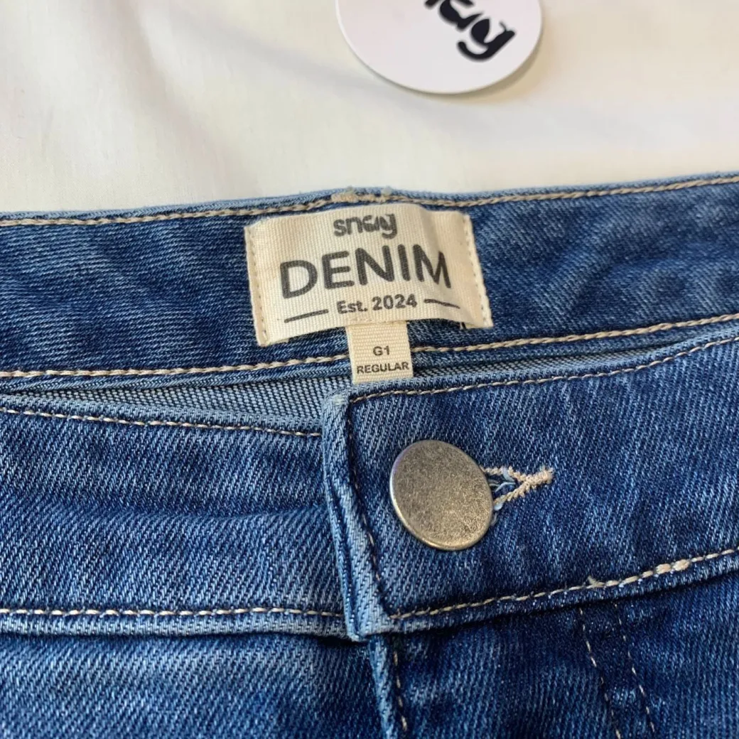 Organic Mom Jeans - Atlantic