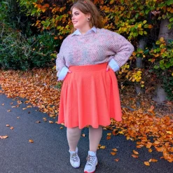 Ottoman Flare Skirt - Spiced Coral