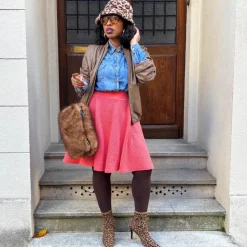 Ottoman Flare Skirt - Spiced Coral