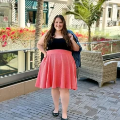 Ottoman Flare Skirt - Spiced Coral