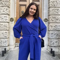Ottoman Long Sleeve Wrap Jumpsuit - Aretha