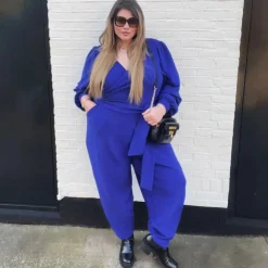 Ottoman Long Sleeve Wrap Jumpsuit - Aretha
