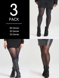 3 Pack Essential Black Tights Bundle