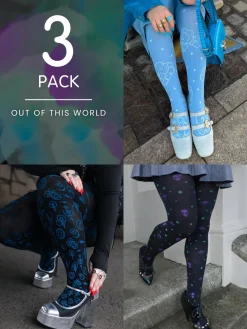3 Pack Out of This World Bundle - 80 Denier Novelty Tights