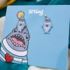 Party Chompy Shark Earrings - Silver