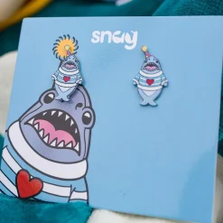 Party Chompy Shark Earrings - Silver