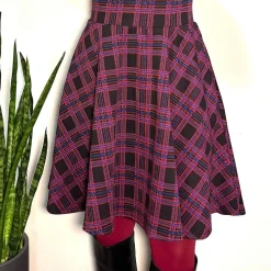 Plaid Flare Skirt - Ember