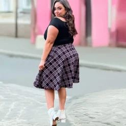 Plaid Flare Skirt - Moorland