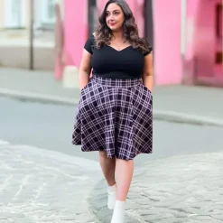 Plaid Flare Skirt - Moorland