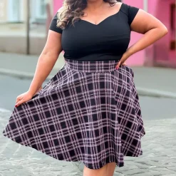 Plaid Flare Skirt - Moorland