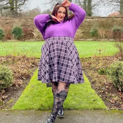 Plaid Flare Skirt - Moorland
