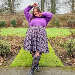 Plaid Flare Skirt - Moorland