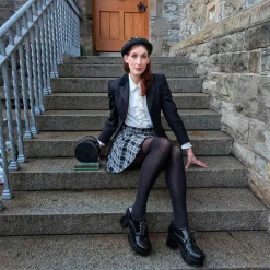 Plaid Mini-Flare Skirt - Cairn