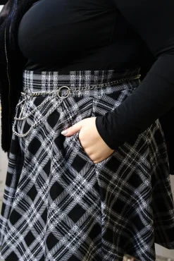 Plaid Mini-Flare Skirt - Cairn