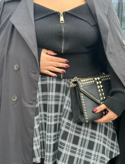 Plaid Mini-Flare Skirt - Cairn